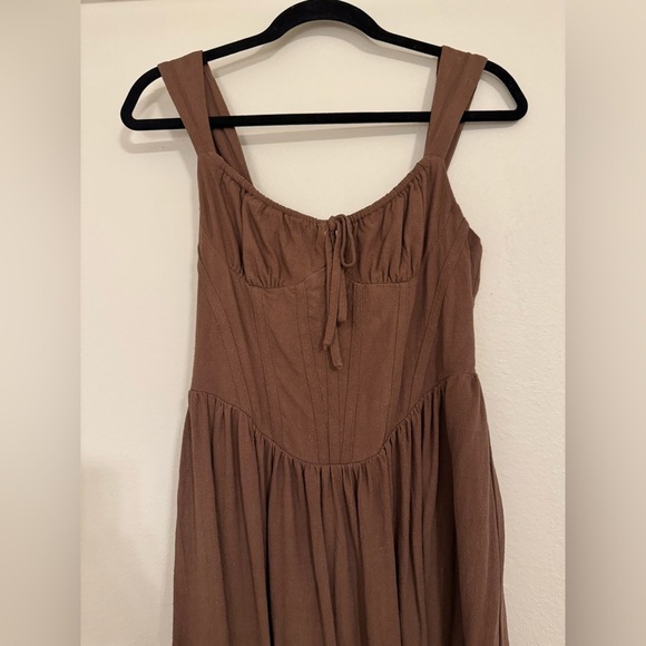 Nordstrom Rack Brown Corset Midi Dress - Picture 2 of 7